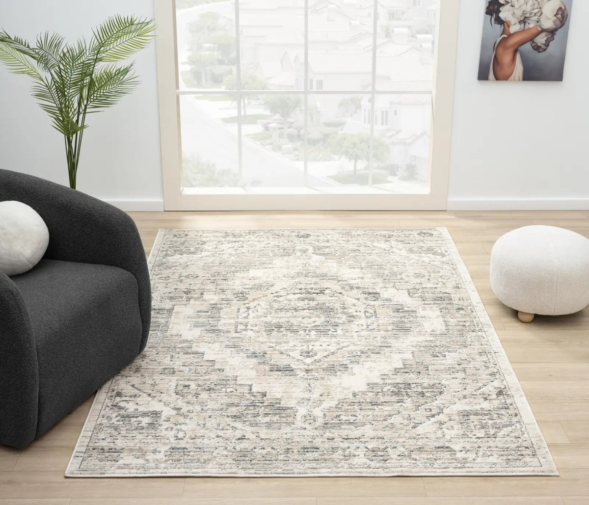 Elder Cream Vintage Distressed Rug