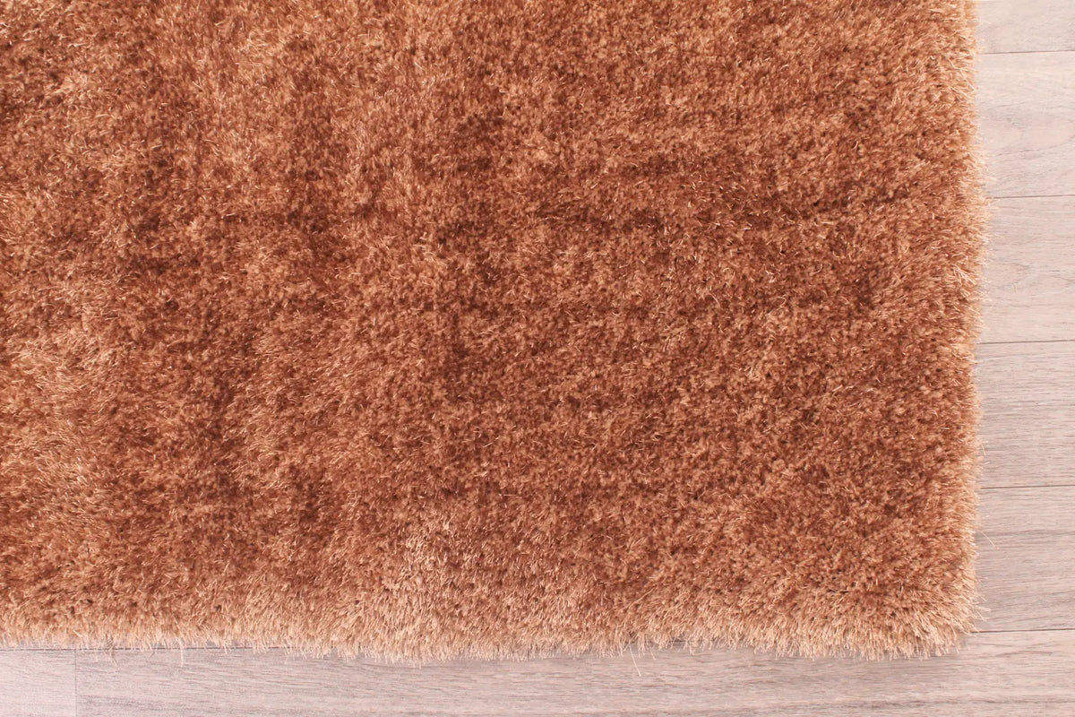 Feather Caramel Silky Shaggy Rug