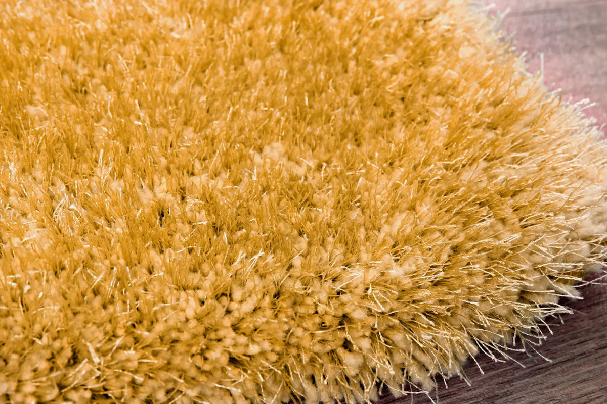 Feather Gold Silky Shaggy Rug