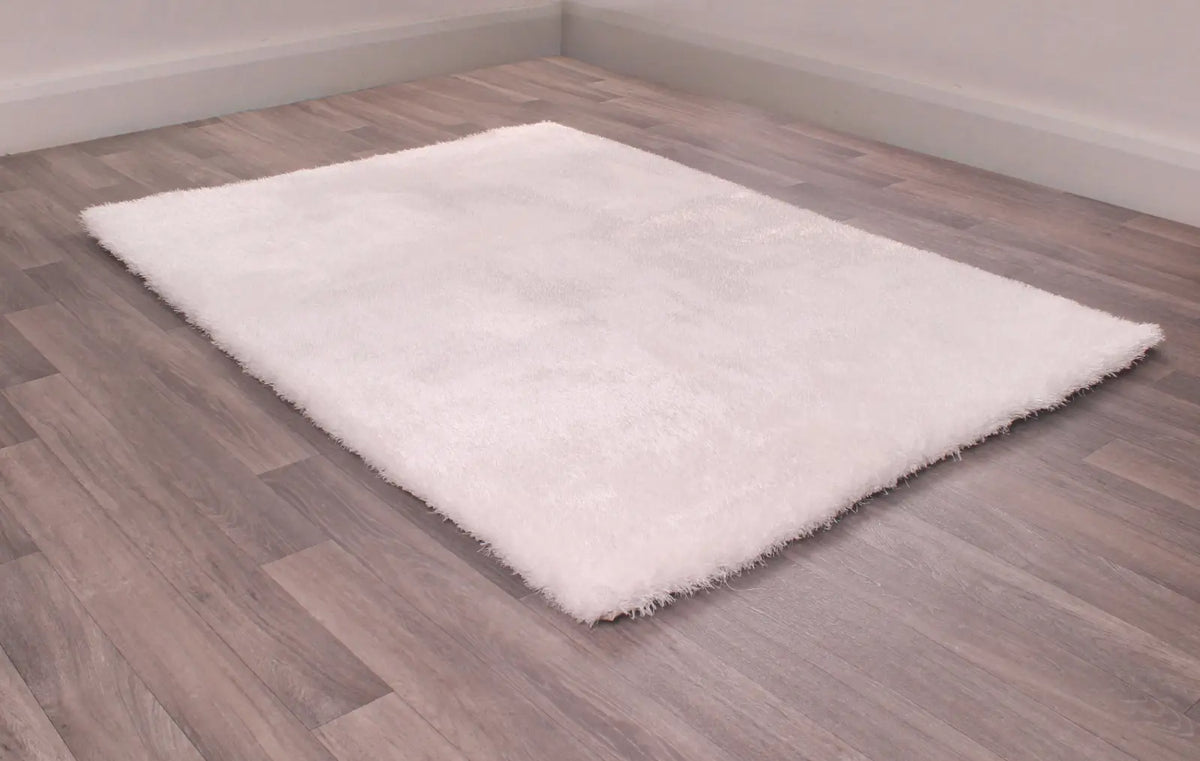 Feather Ivory Silky Shaggy Rug