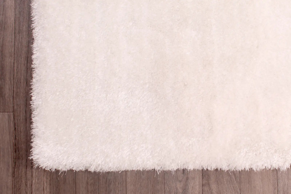 Feather Ivory Silky Shaggy Rug