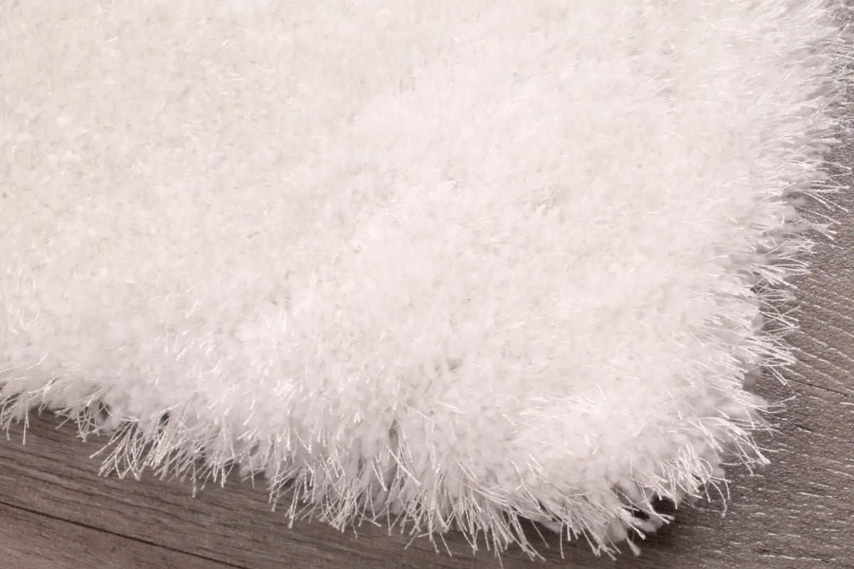 Feather Ivory Silky Shaggy Rug