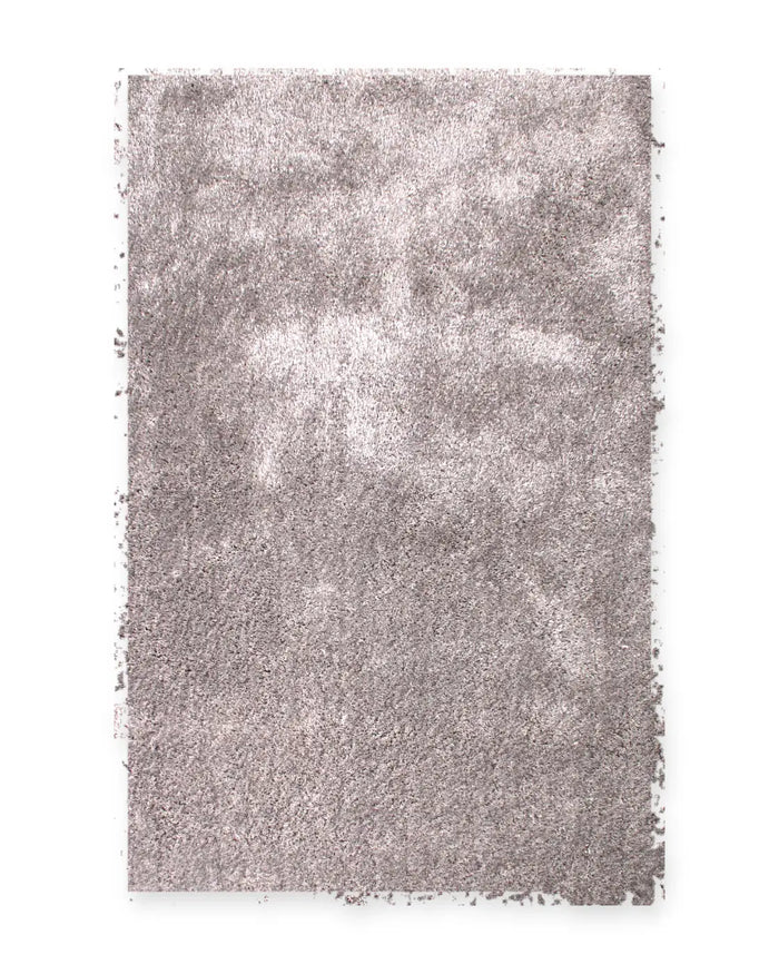 Feather Silver Grey Silky Shaggy Rug