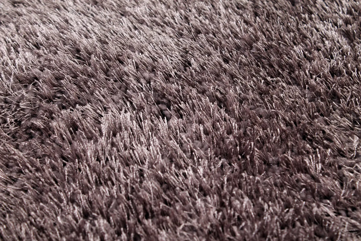 Feather Taupe Grey Silky Shaggy Rug