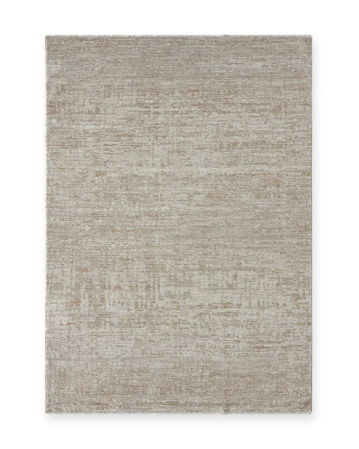 Flax Beige Striated Neutral Rug