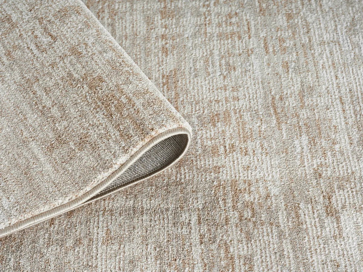 Flax Beige Striated Neutral Rug