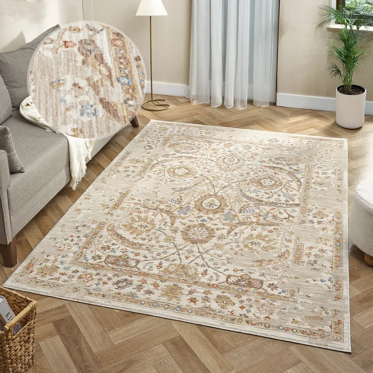 Florence Cream Distressed Persian-Style Rug