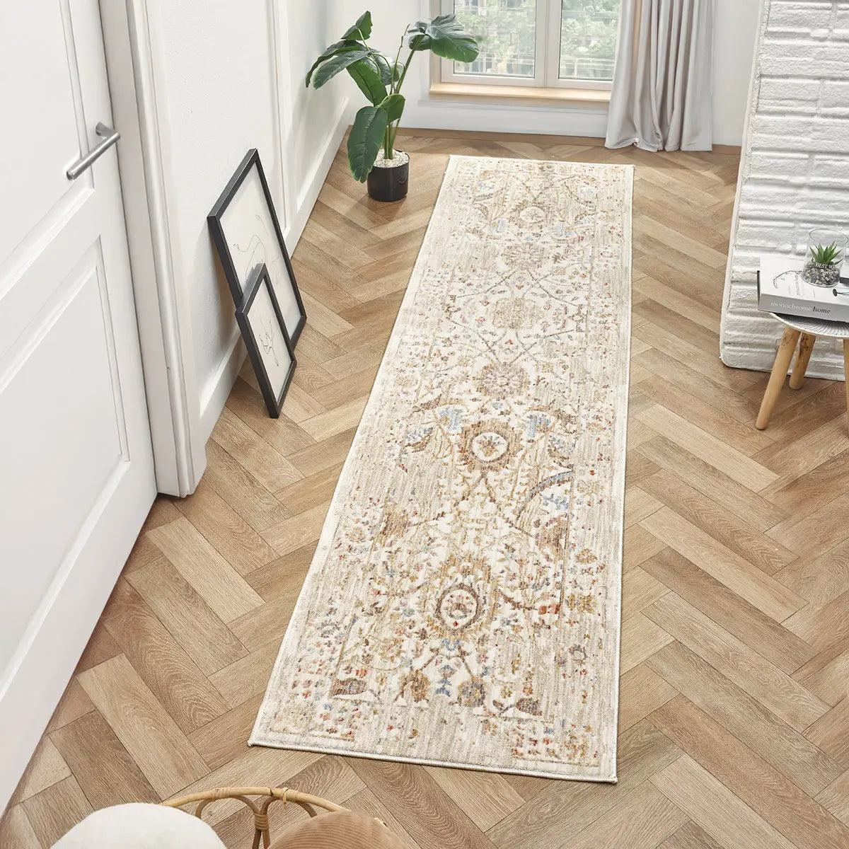 Florence Cream Distressed Persian-Style Rug