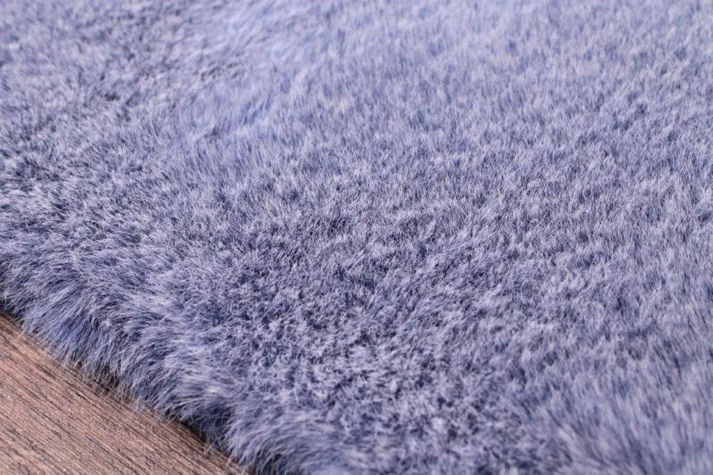 Frost Periwinkle Blue Tipped Faux Fur Rug