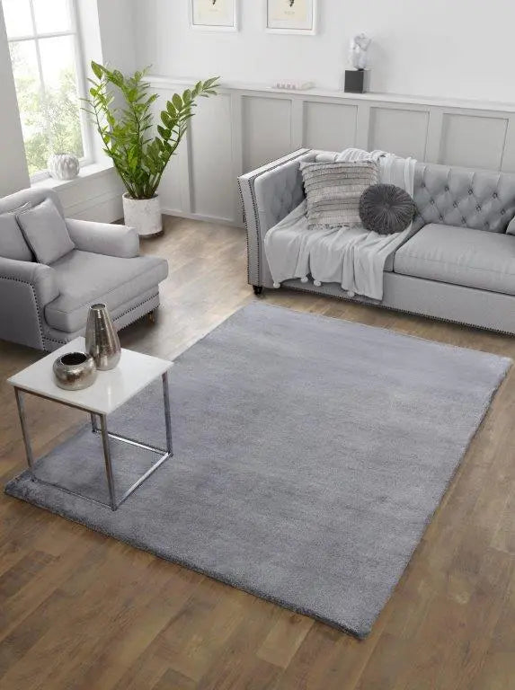 Frost Silver Grey Tipped Faux Fur Rug
