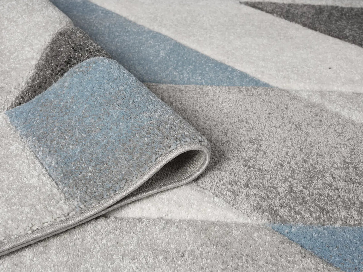 Glacier Powder Blue Geometric Rug