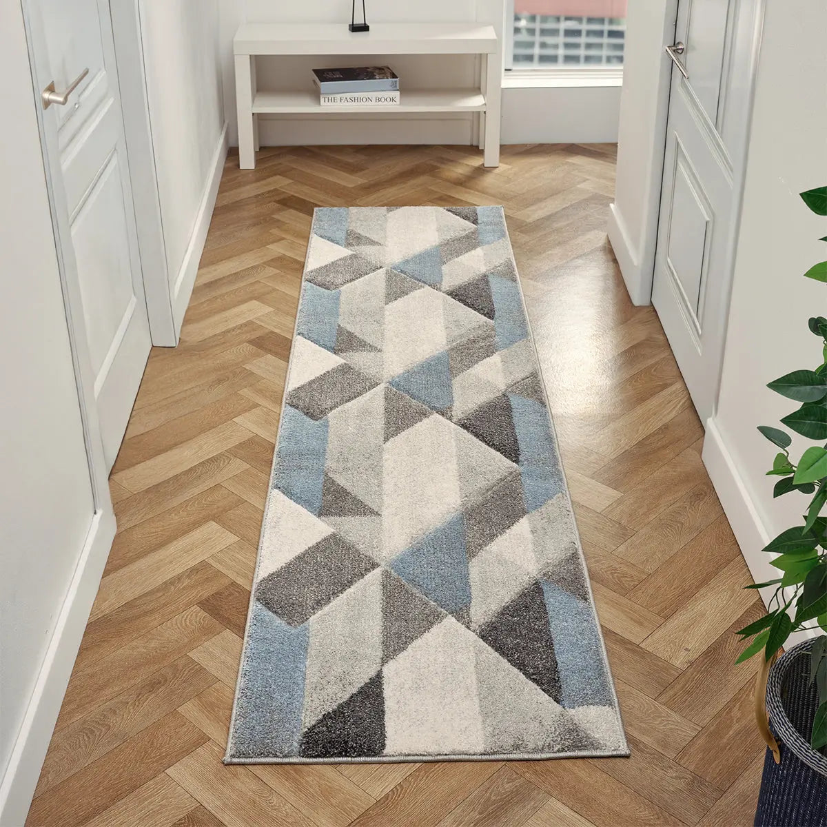 Glacier Powder Blue Geometric Rug