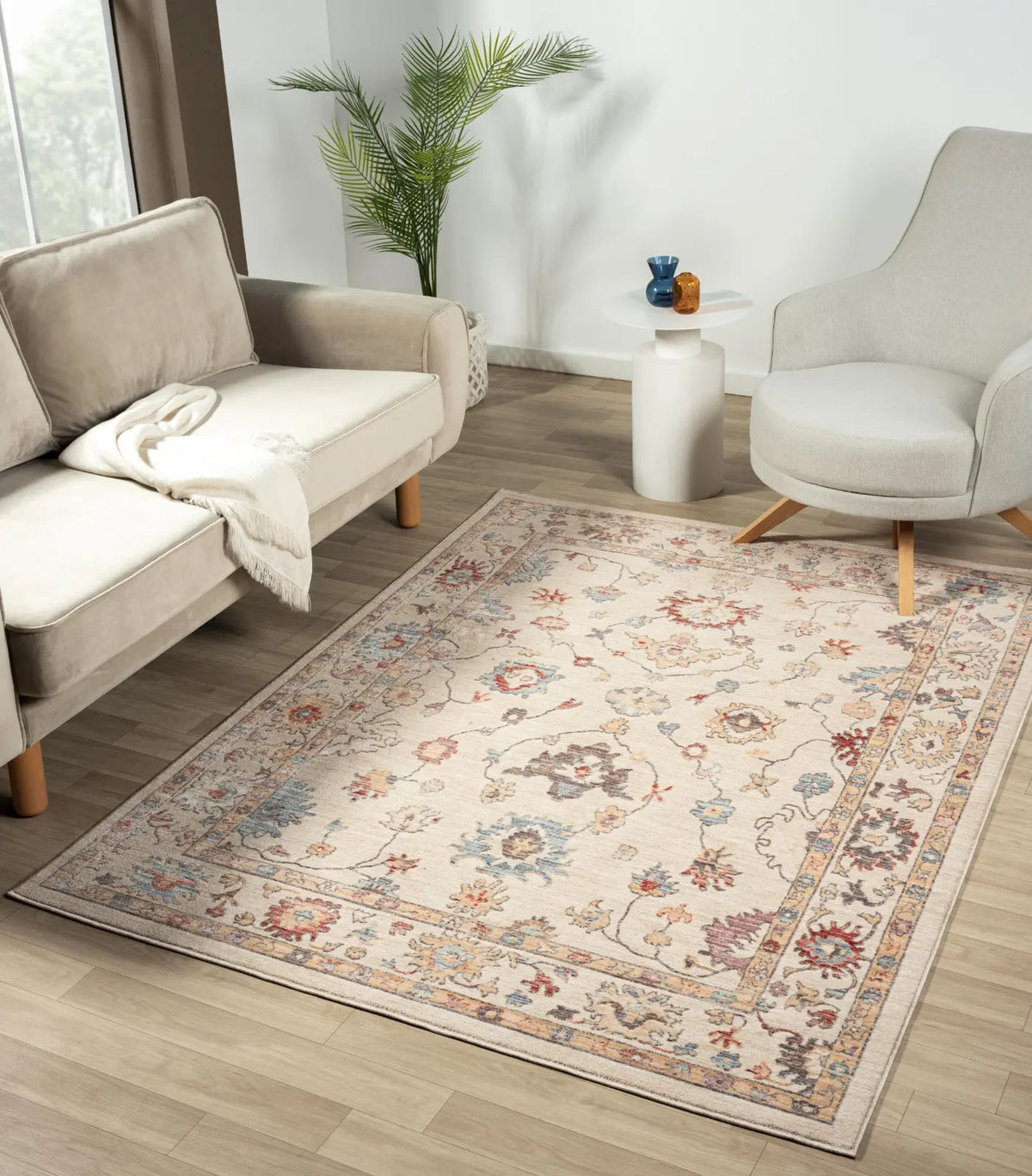 Harriet Beige & Sand Vintage Floral Rug