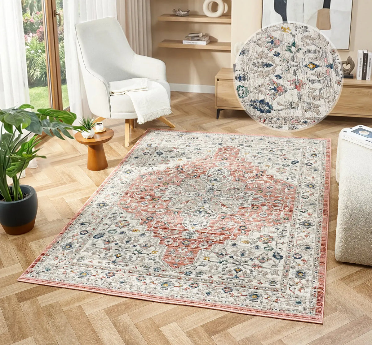 Hawthorn Rust Vintage Medallion Rug