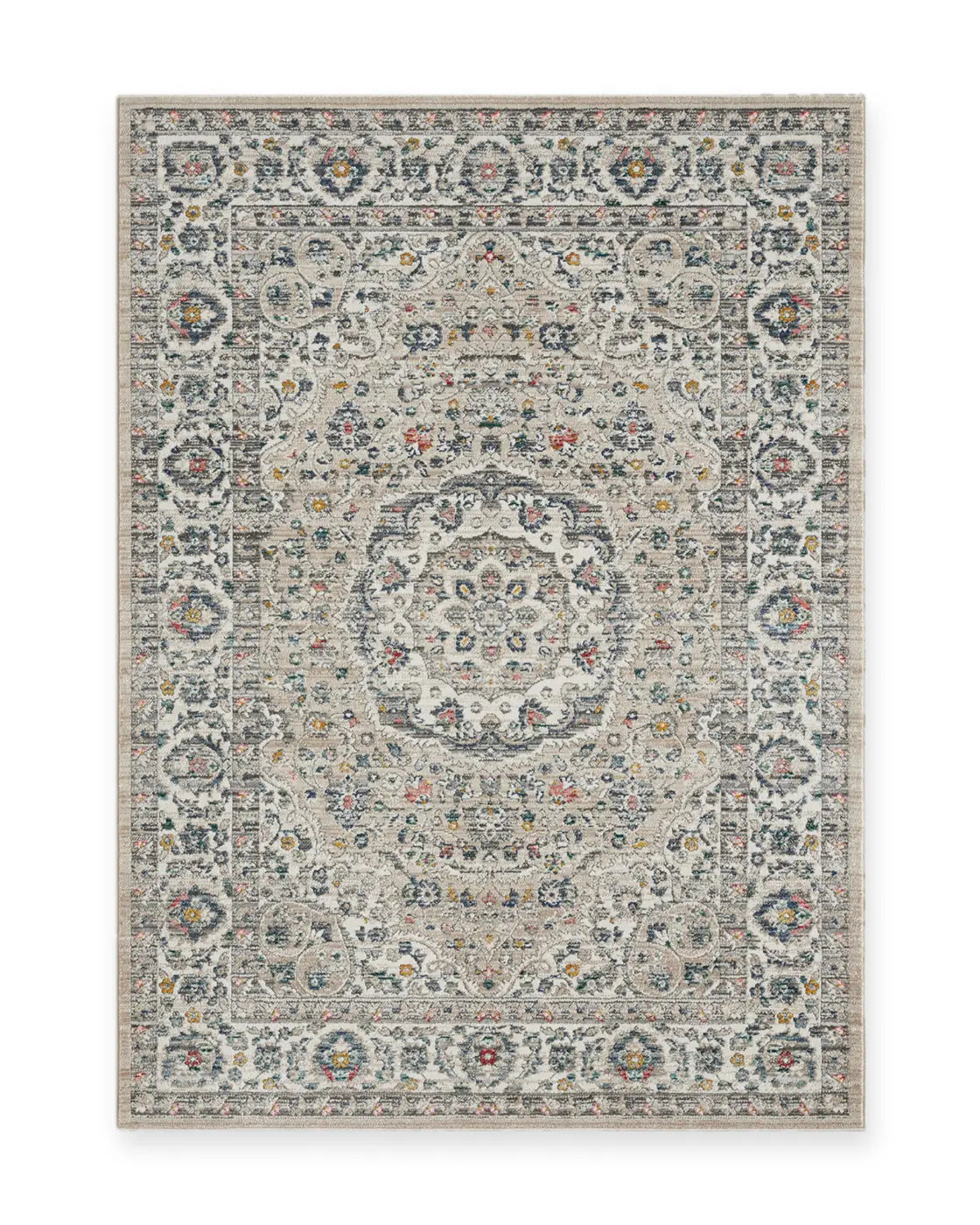 Hazel Beige Vintage Rosette Rug