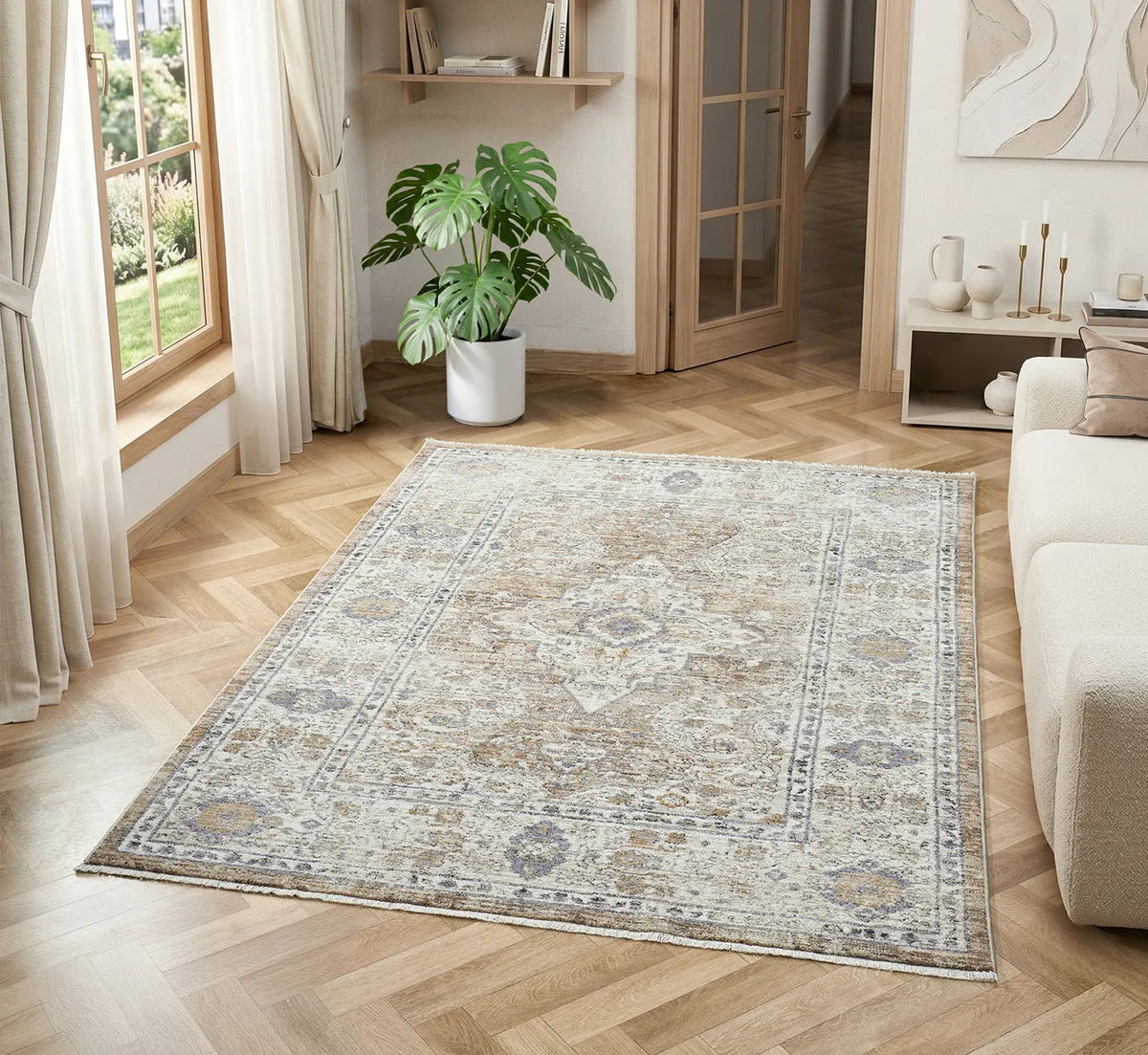 Heather Multicolour Vintage Medallion Rug