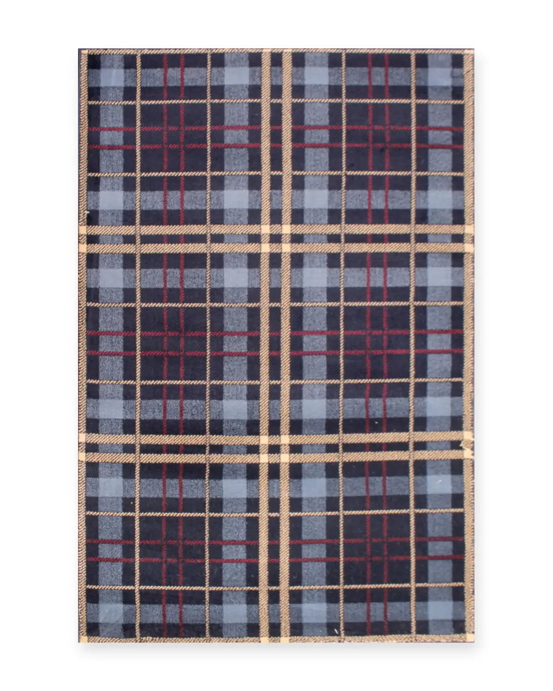 Highland Blue Tartan Check Rug