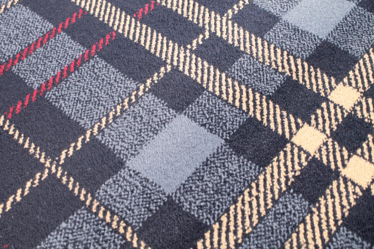 Highland Blue Tartan Check Rug
