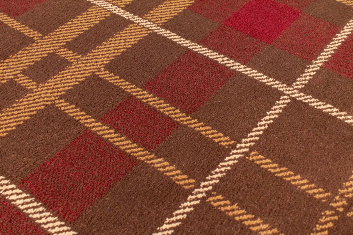 Highland Brown Tartan Check Rug