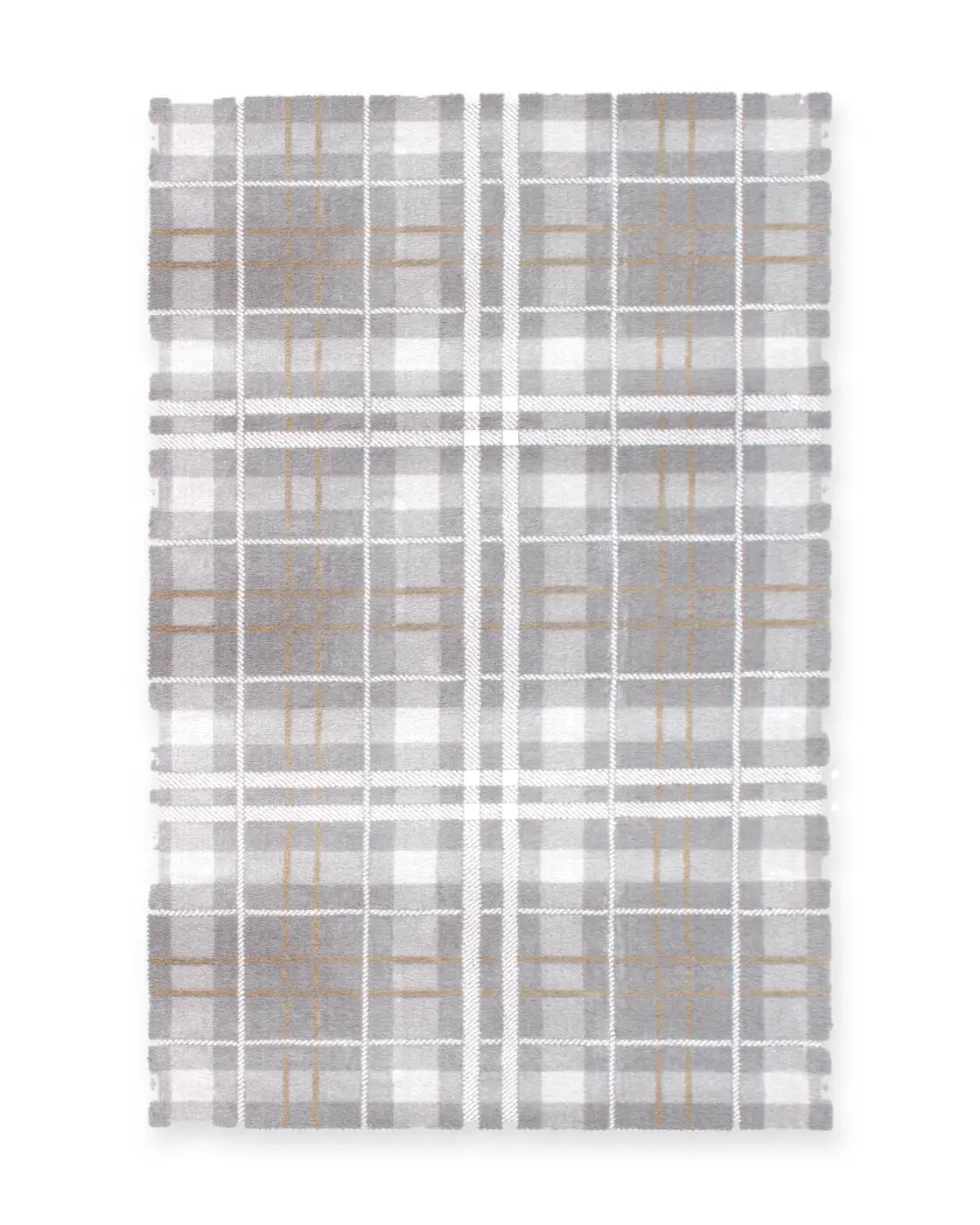 Highland Grey & Mustard Tartan Check Rug