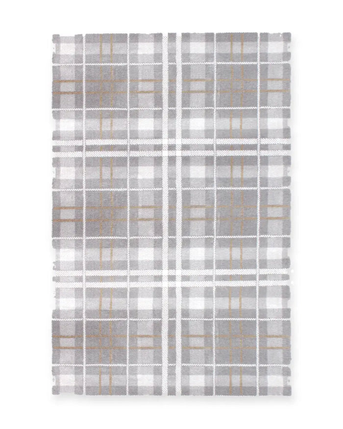 Highland Grey & Mustard Tartan Check Rug