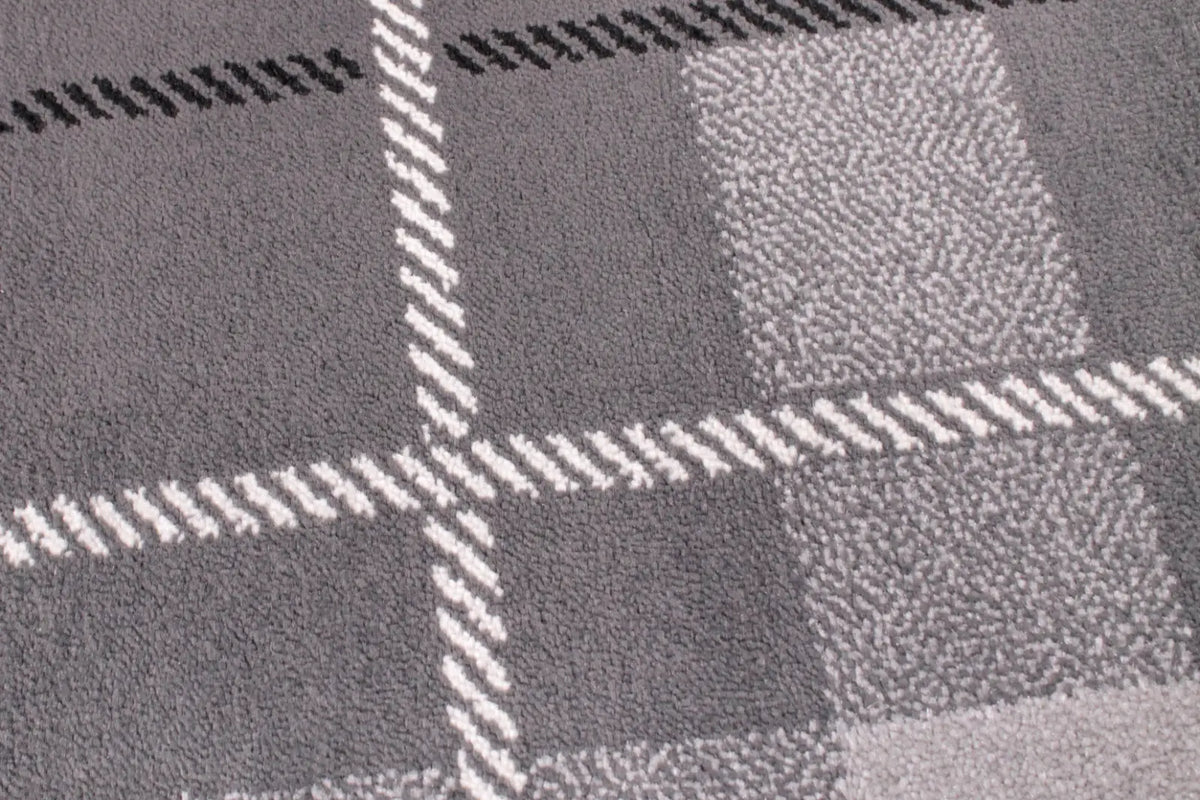 Highland Grey Tartan Check Rug