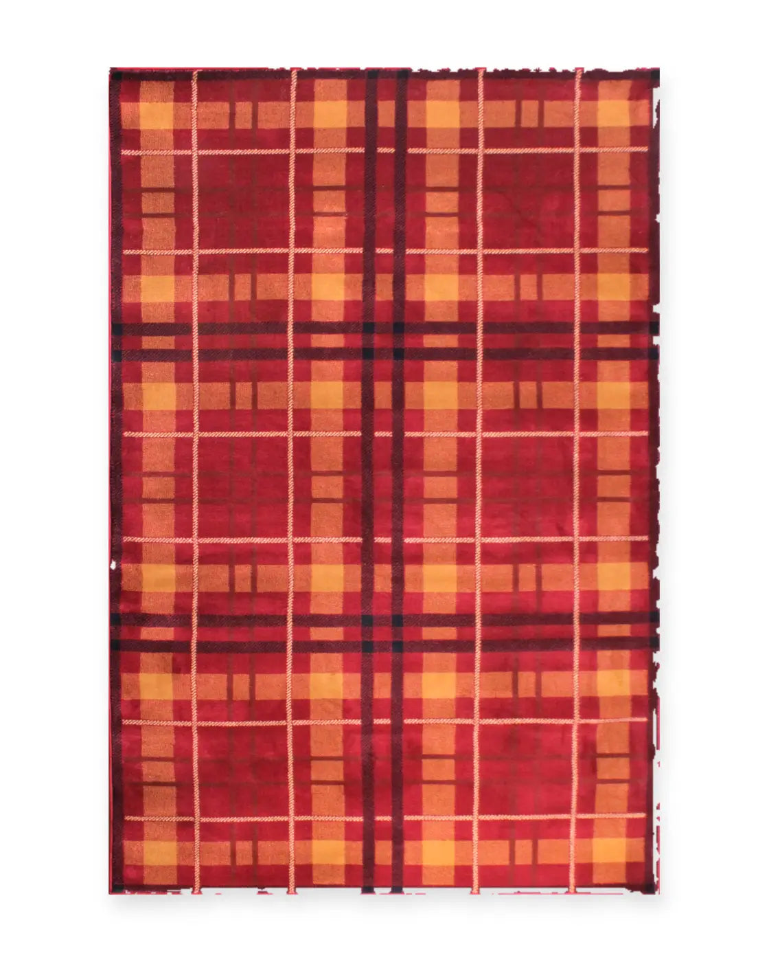 Highland Red Tartan Check Rug