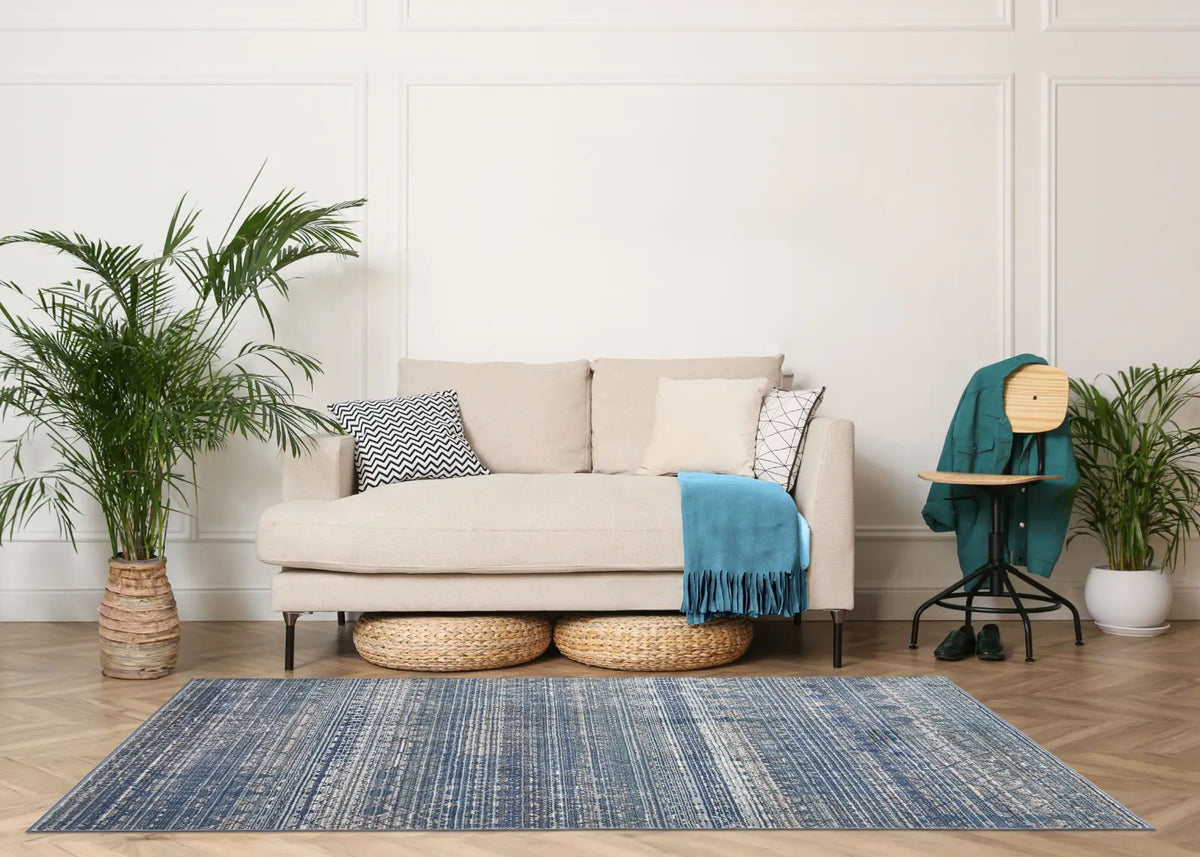 Holly Blue Vintage Tribal Rug