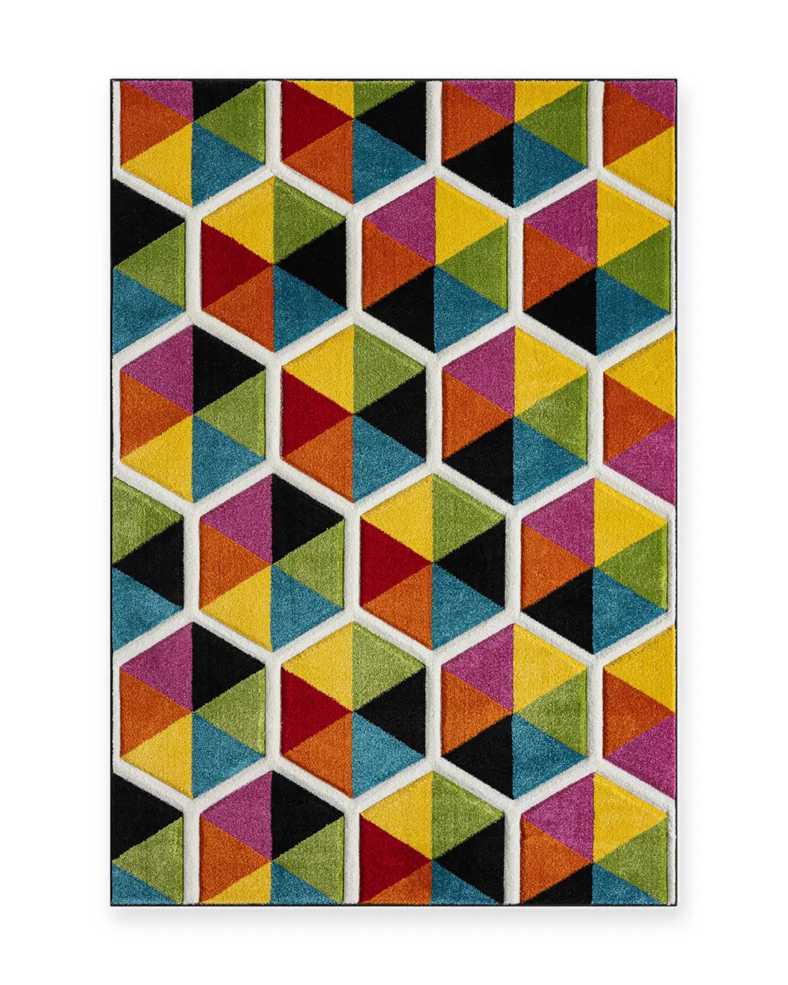 Hummingbird Rainbow Geometric Rug