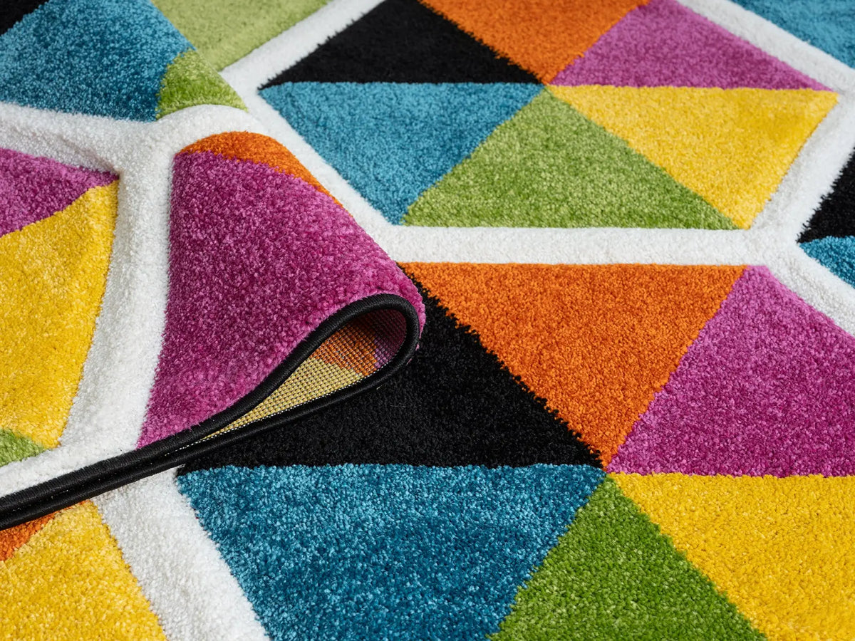 Hummingbird Rainbow Geometric Rug