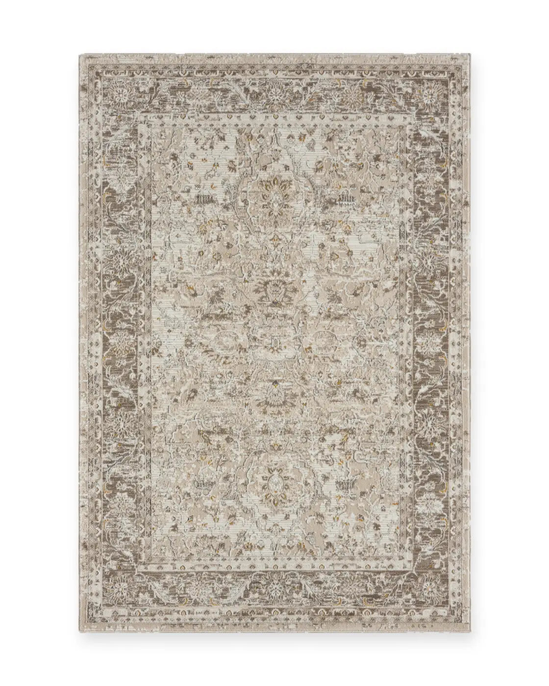 Hungerford Brown Distressed Floral Rug