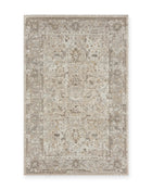 Hungerford Cream & Beige Distressed Floral Rug
