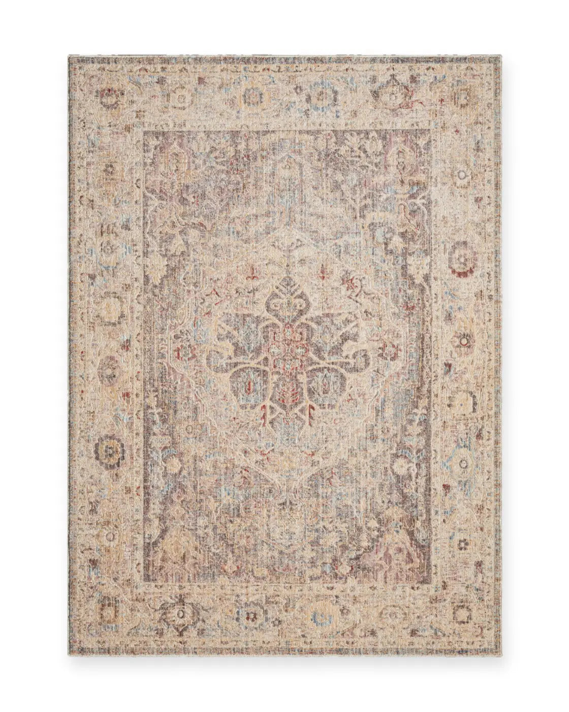 Imogen Beige & Light Blue Vintage Medallion Rug