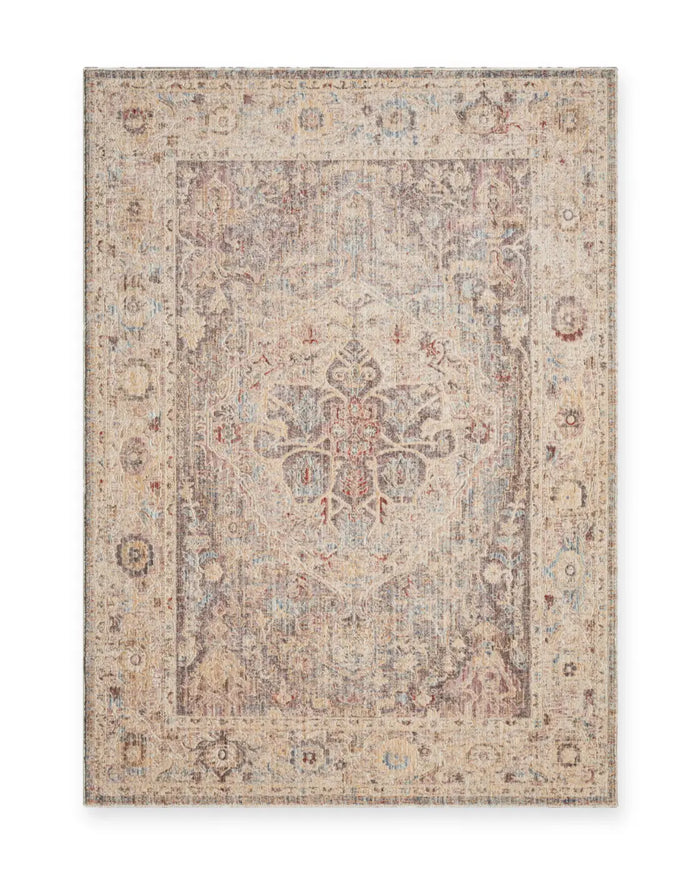 Imogen Beige & Light Blue Vintage Medallion Rug