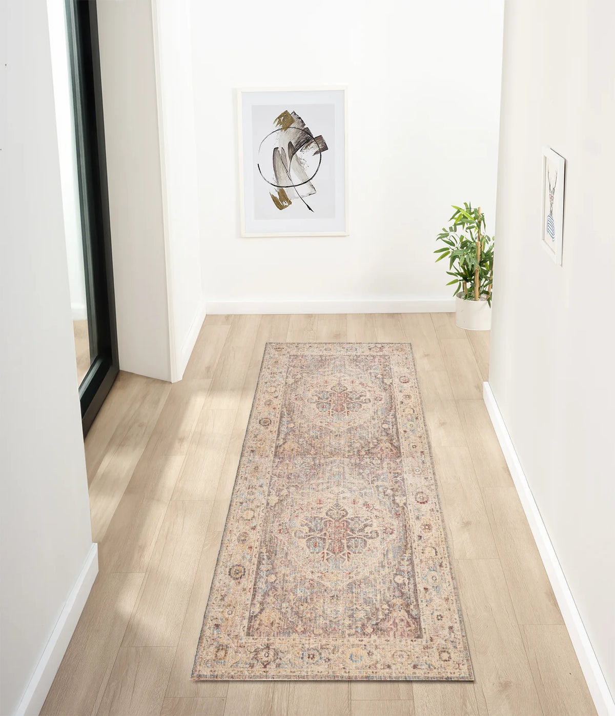 Imogen Beige & Light Blue Vintage Medallion Rug