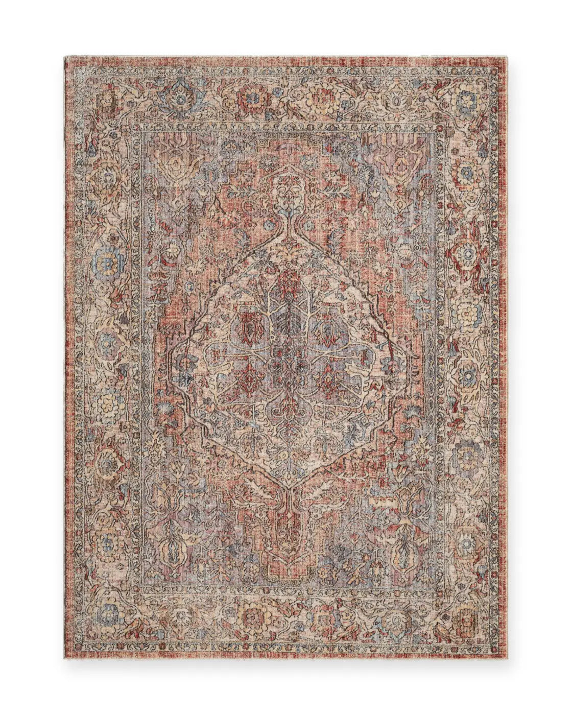 Imogen Grey & Rose Vintage Medallion Rug