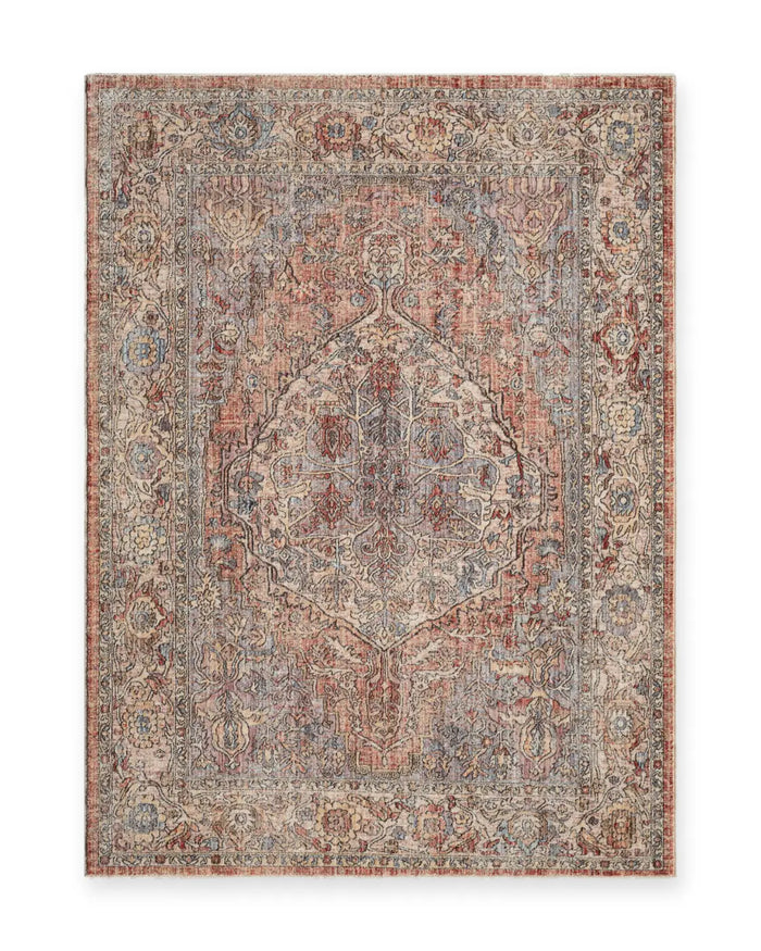 Imogen Grey & Rose Vintage Medallion Rug