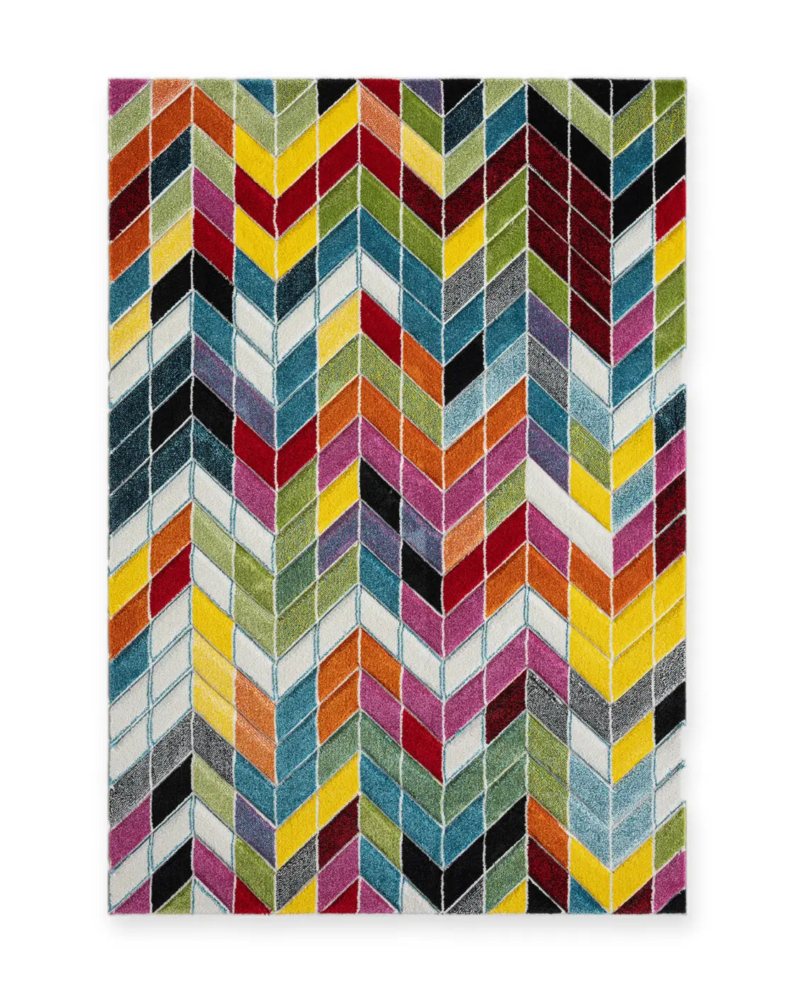 Kingfisher Rainbow Herringbone Rug