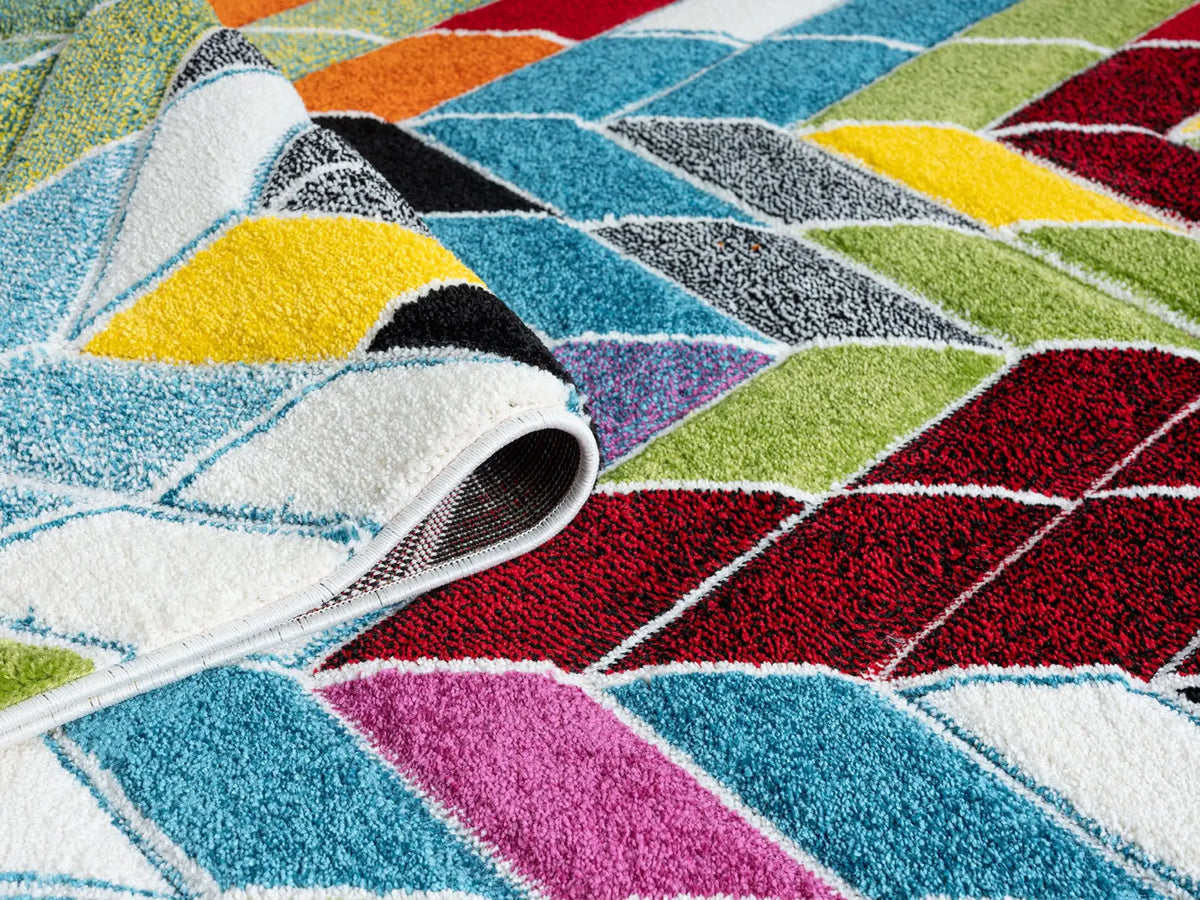 Kingfisher Rainbow Herringbone Rug
