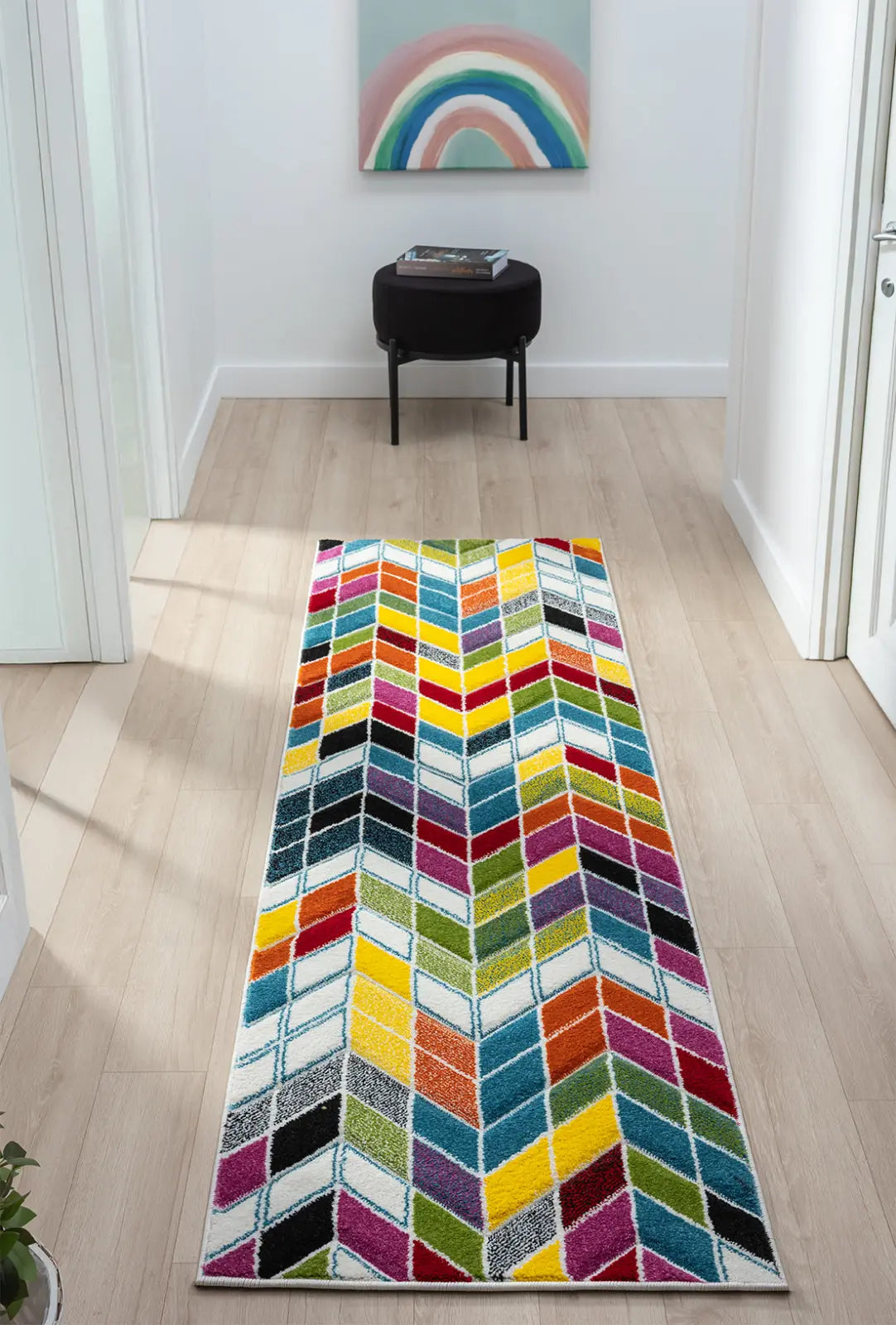 Kingfisher Rainbow Herringbone Rug