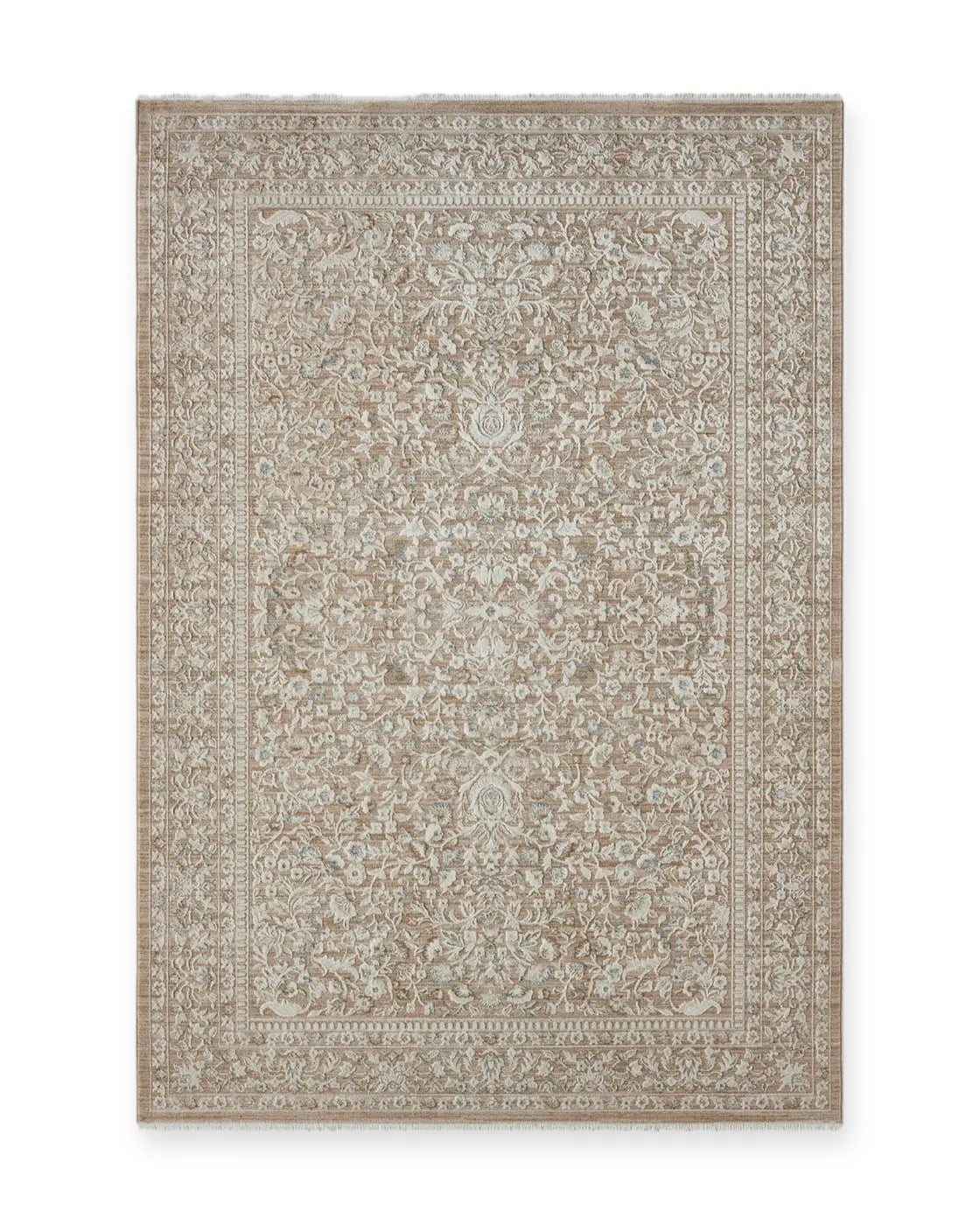 Kinnerton Beige Traditional Floral Rug