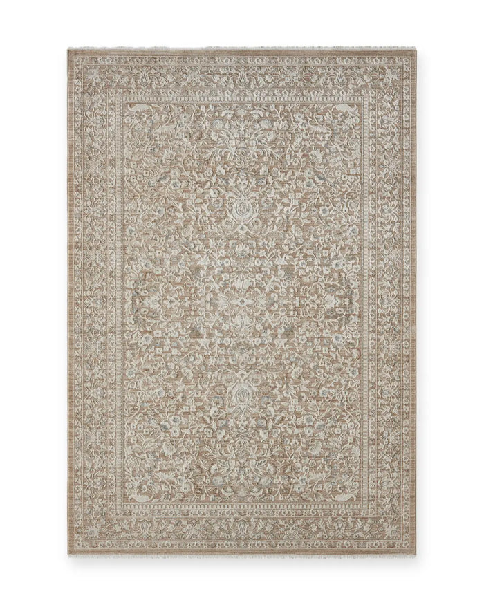 Kinnerton Beige Traditional Floral Rug