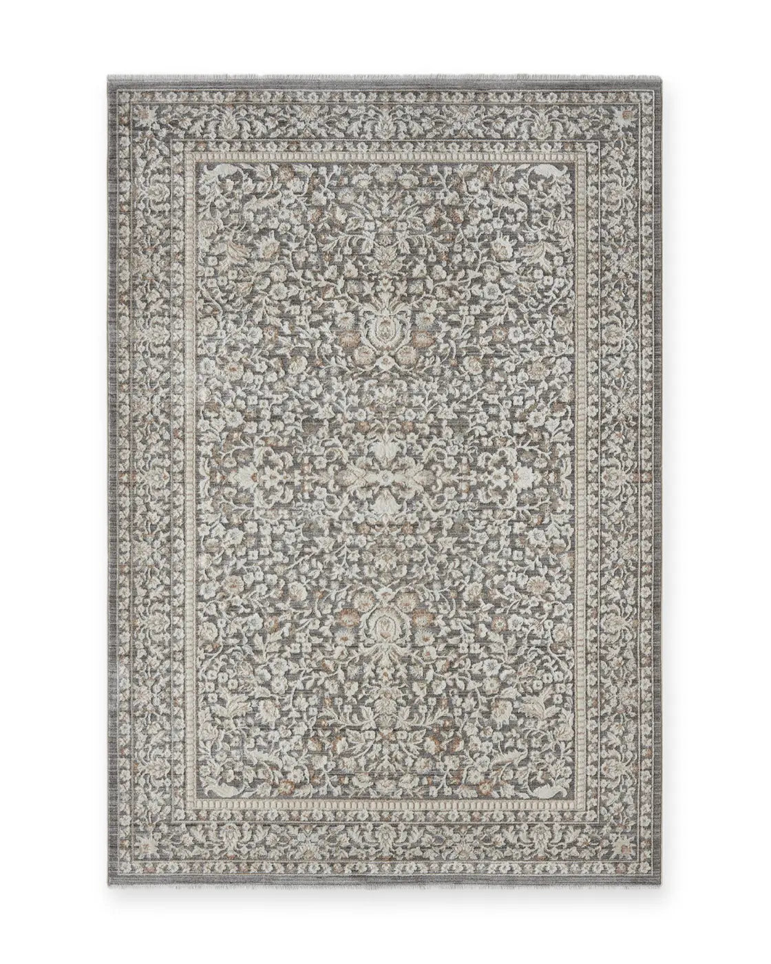 Kinnerton Grey Traditional Floral Rug