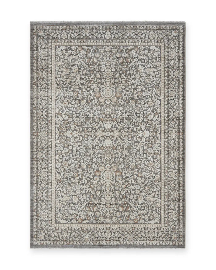 Kinnerton Grey Traditional Floral Rug