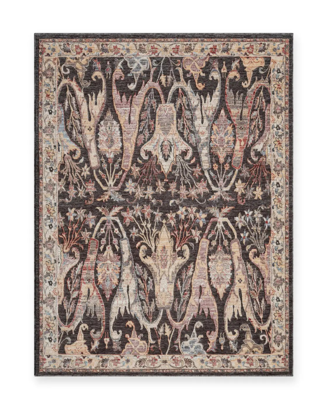 Lavinia Charcoal & Cream Vintage Persian-Style Rug