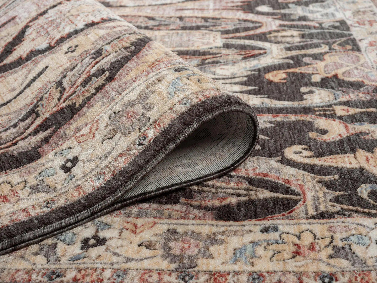 Lavinia Charcoal & Cream Vintage Persian-Style Rug