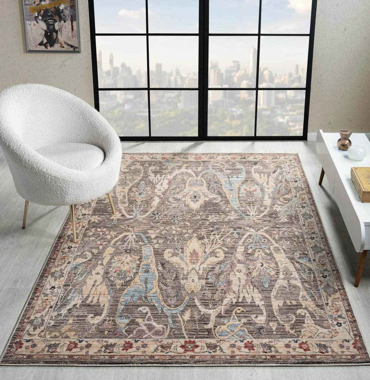 Lavinia Grey & Charcoal Vintage Persian-Style Rug