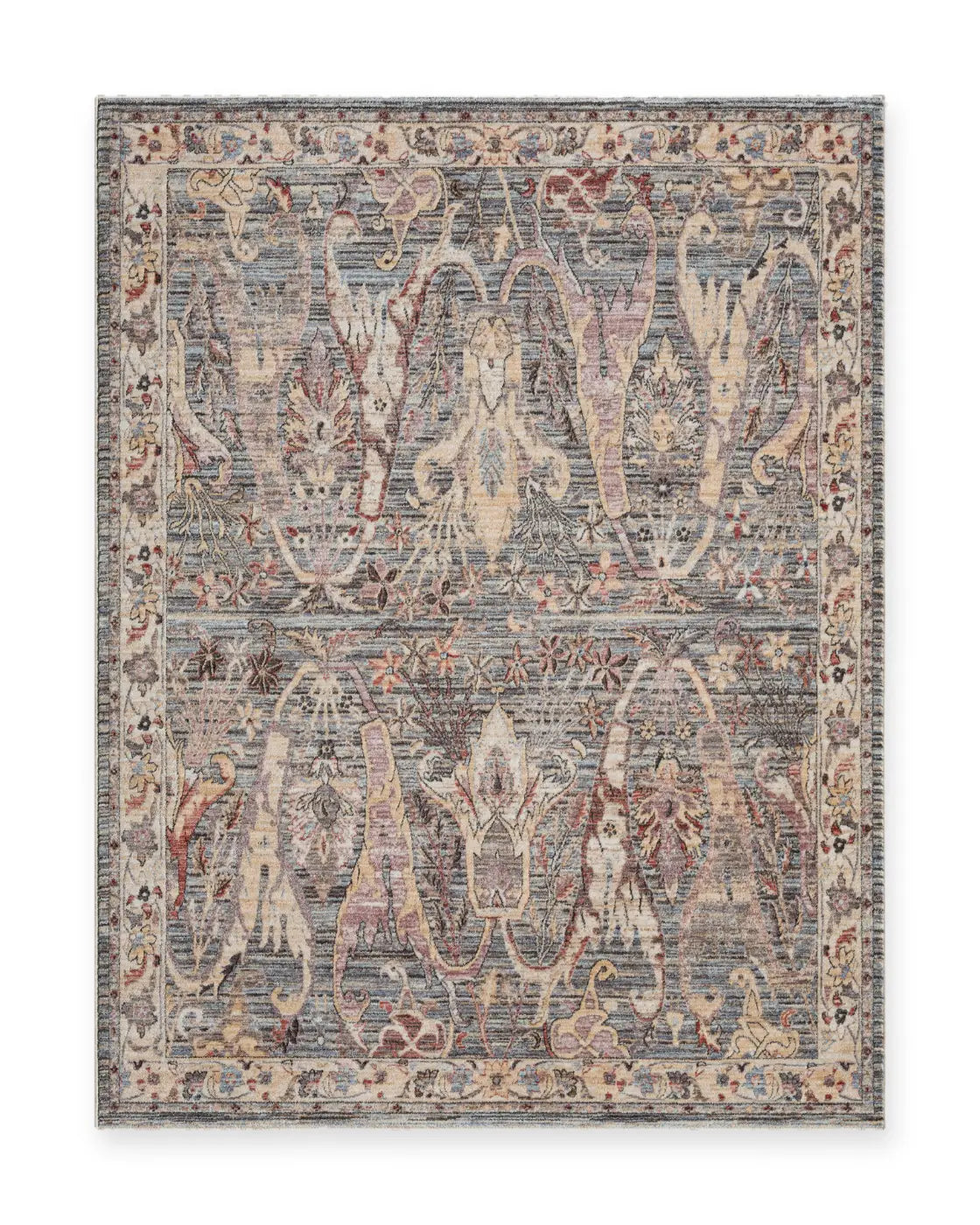 Lavinia Light Blue & Charcoal Vintage Persian-Style Rug