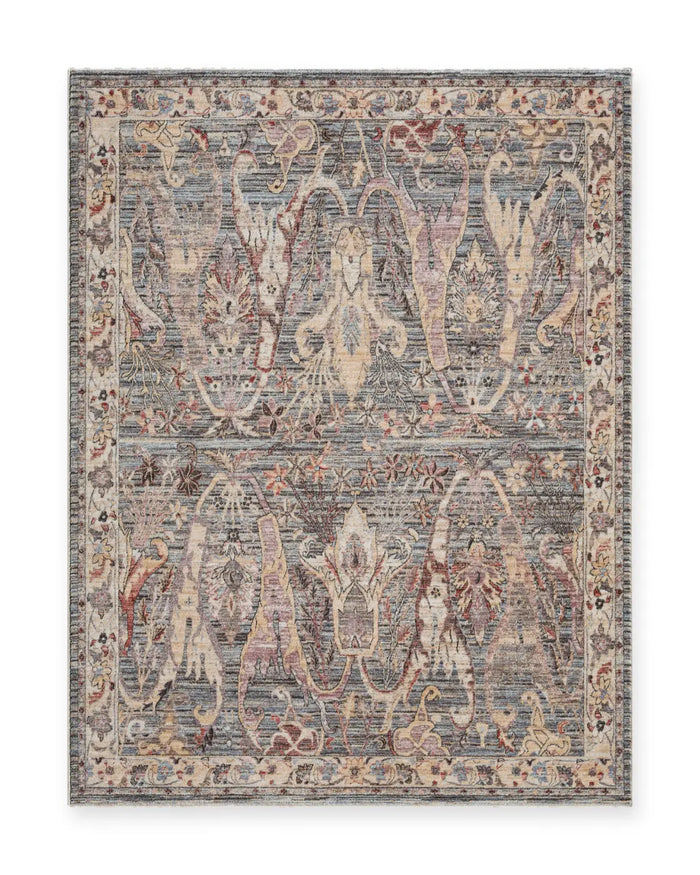 Lavinia Light Blue & Charcoal Vintage Persian-Style Rug