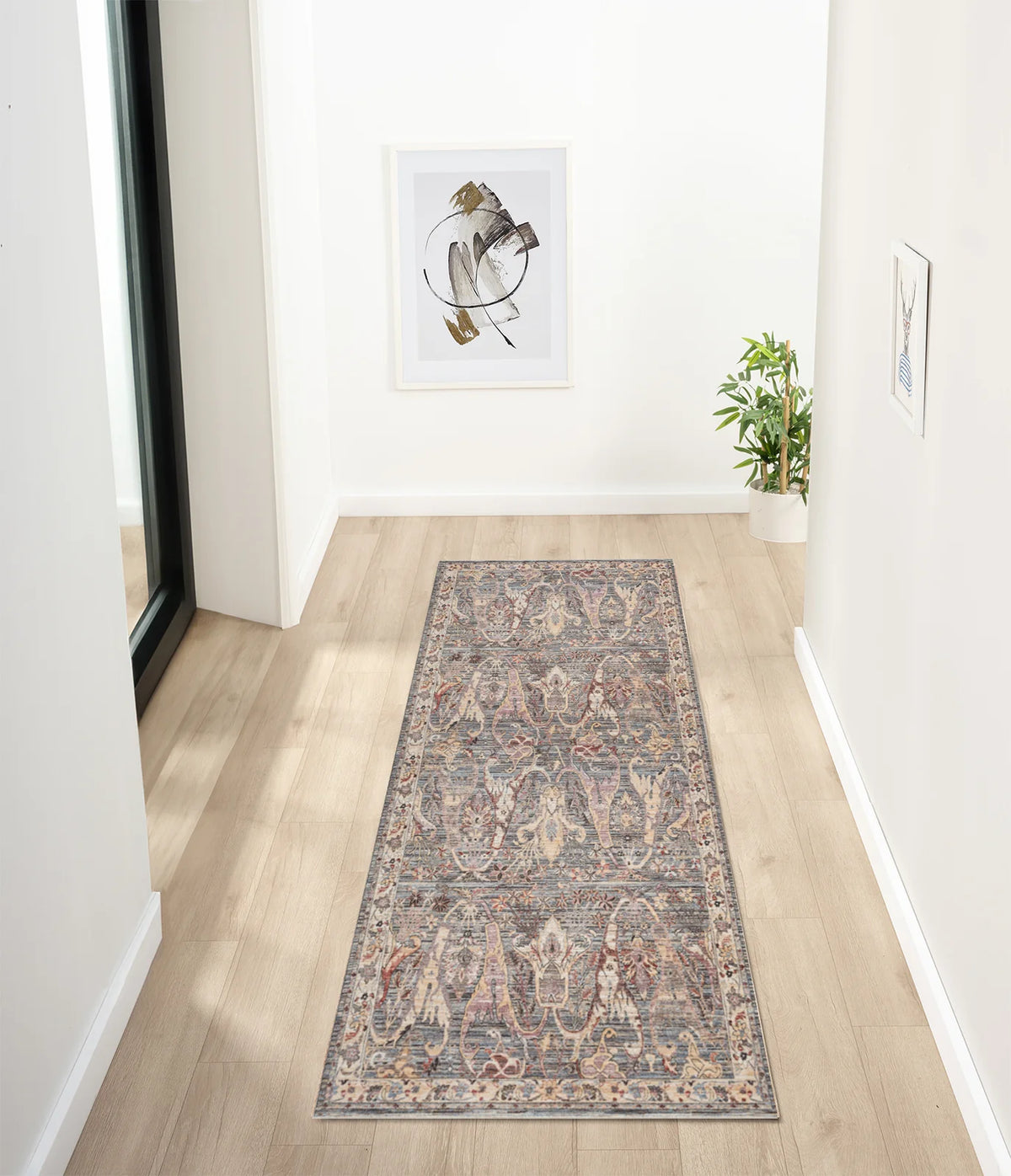 Lavinia Light Blue & Charcoal Vintage Persian-Style Rug